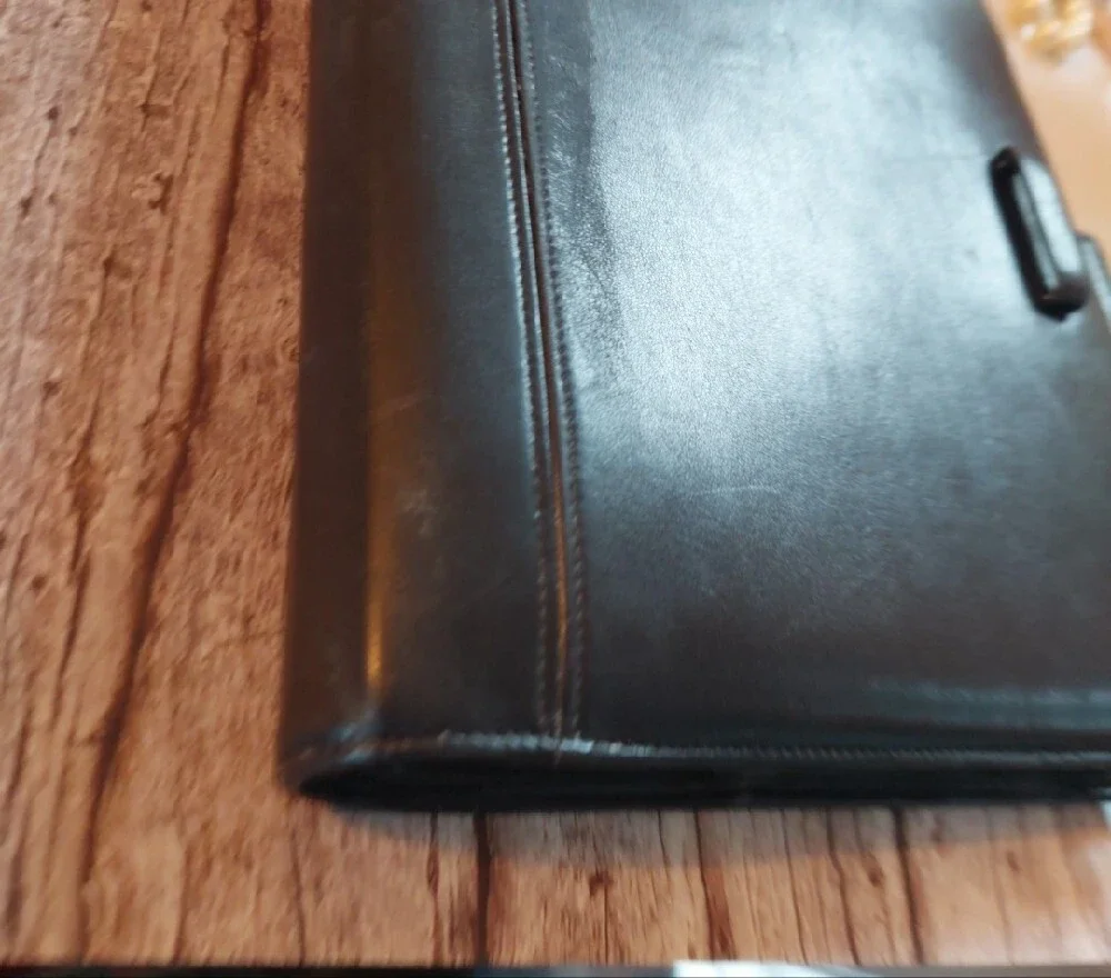 Montblanc Black Leather Filofax/ Organizer Platinum Corner Logo 8